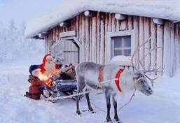 Santa Claus and reindeer in Finland